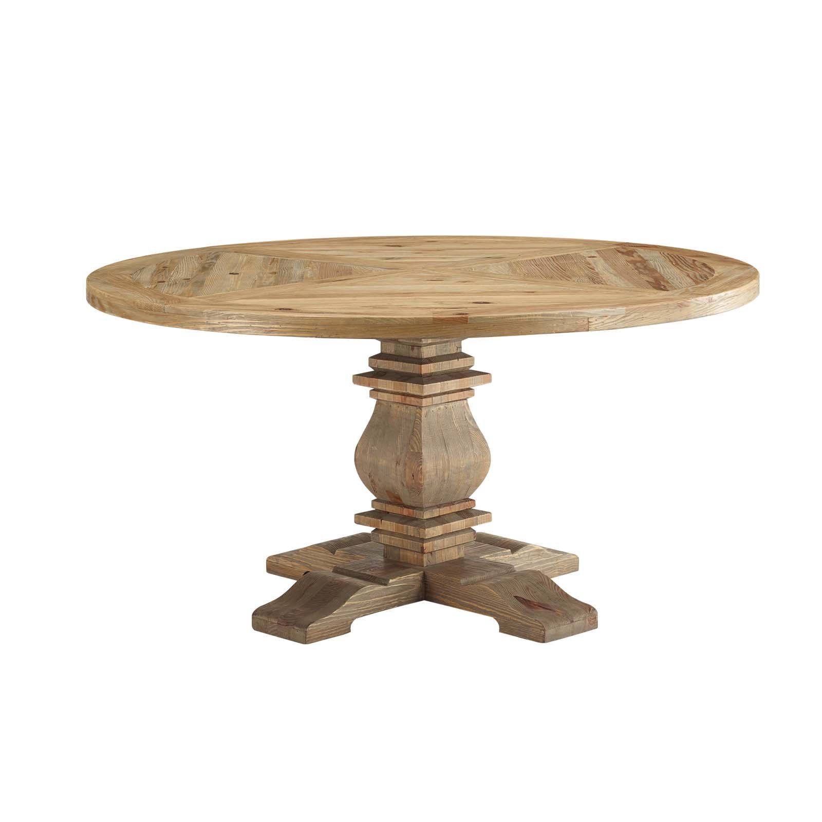 Column 59" Round Pine Wood Dining Table In 2019 | Products With Regard To Most Popular Montalvo Round Dining Tables (Photo 2 of 25)