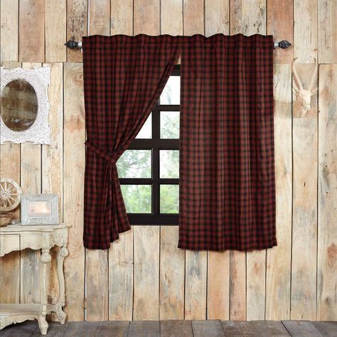 Cumberland Lined Short Panel Curtains 63" | For The Home Within Cumberland Tier Pair Rod Pocket Cotton Buffalo Check Kitchen Curtains (Photo 3 of 25)