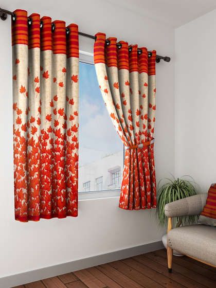 Curtains – Buy Window Curtains & Door Curtains Online | Myntra Within Vintage Sea Shore All Over Printed Window Curtains (View 22 of 25)