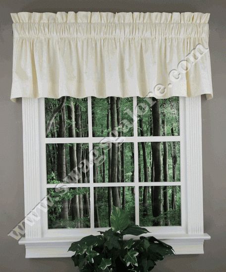 Dover Tailored Valance Is A Jacquard Fabric With A Tone On Throughout Tailored Toppers With Valances (View 18 of 25)