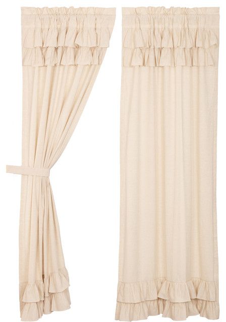 Farmhouse Curtains Simplicity Flax Panel Rod Pocket Cotton Linen Flax, Set  Of 2 With Regard To Rod Pocket Cotton Linen Blend Solid Color Flax Kitchen Curtains (View 15 of 25)