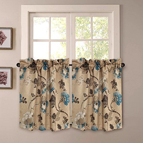 H.versailtex Thermal Insulated Ultra Soft Rustic Kitchen Curtains,rod  Pocket Window Curtain Tiers For Café, Bath, Laundry – Vintage Floral  Pattern – For Touch Of Spring 24 Inch Tier Pairs (Photo 5 of 25)