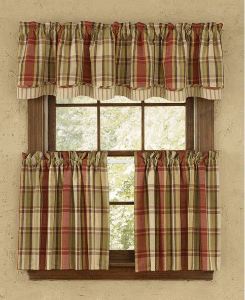 Heartfelt Tier 24"park Designs | Záclony | Závesy In Lodge Plaid 3 Piece Kitchen Curtain Tier And Valance Sets (View 22 of 25)