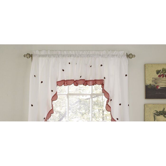 Higham Traditional Elegance 56" Window Valance Pertaining To Abby Embroidered 5 Piece Curtain Tier And Swag Sets (View 13 of 25)