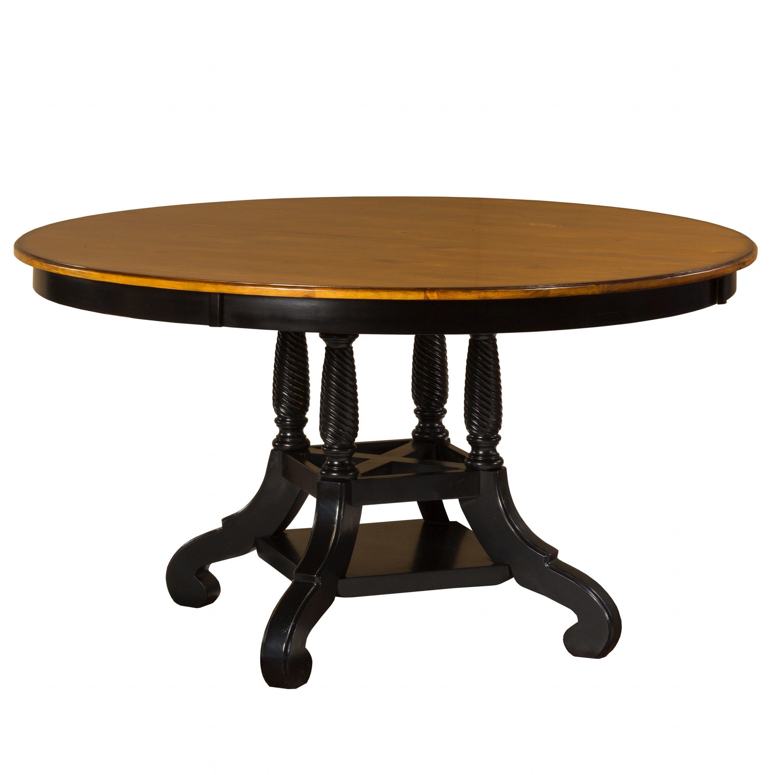 Hillsdale Furniture Wilshire Rubbed Black Wood Round Table Pertaining To Most Recent Blackened Oak Benchwright Pedestal Extending Dining Tables (Photo 9 of 25)