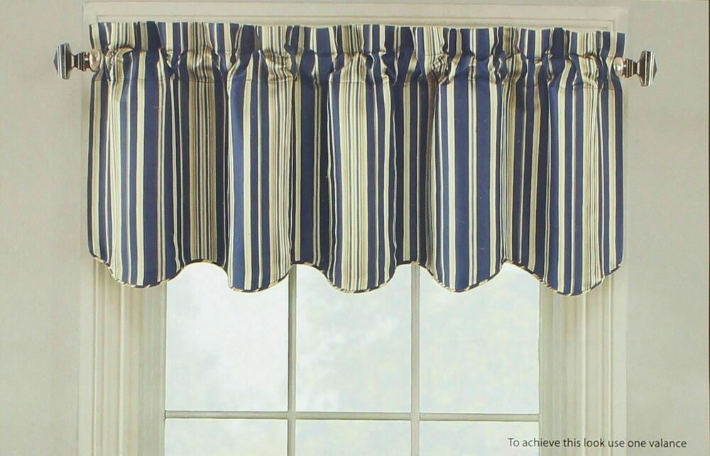 Hudson Elite Lined Window Valance In Navy | Ebay Within Hudson Pintuck Window Curtain Valances (View 7 of 25)
