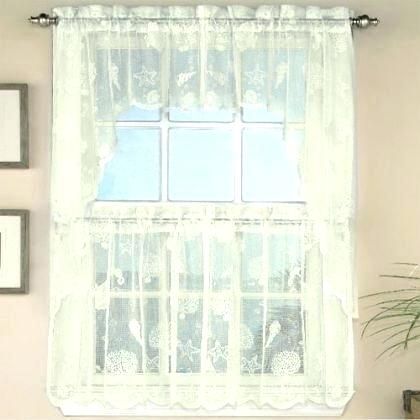 Ivory Lace Nautical Reef Tier Curtain Bathroom Curtains For For Modern Subtle Texture Solid White Kitchen Curtain Parts With Grommets Tier And Valance Options (View 8 of 25)