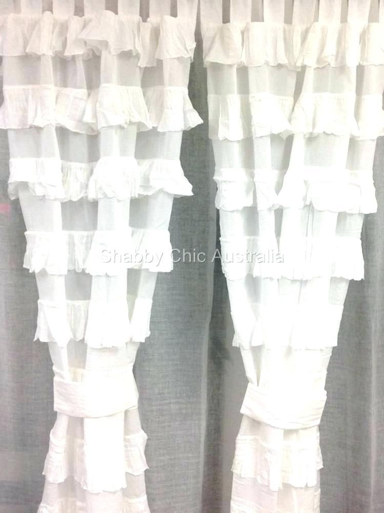 Ivory Ruffle Curtains The Coco Tier Window Curtain Panel Set Regarding White Ruffled Sheer Petticoat Tier Pairs (View 10 of 25)