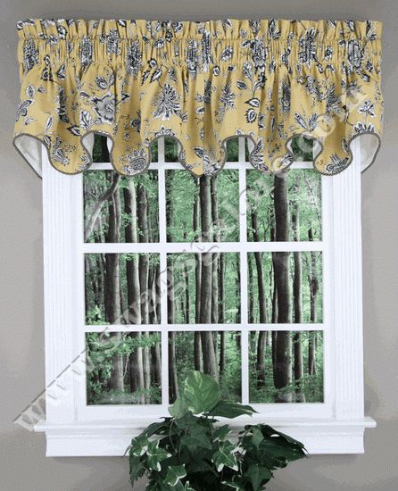 Jeanette Lined Duchess Filler Valance – Yellow – Ellis Regarding Imperial Flower Jacquard Tier And Valance Kitchen Curtain Sets (View 12 of 25)