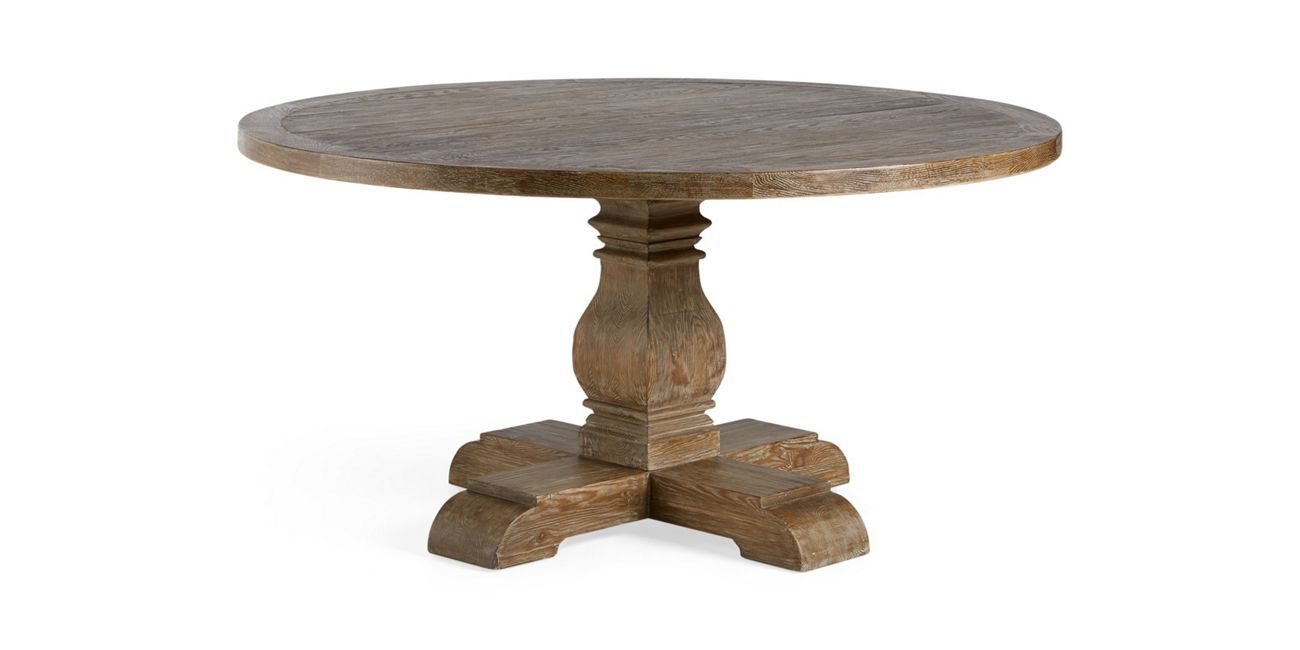 Kensington Round Dining Table | Arhaus Furniture | Living Regarding Most Recent Alfresco Brown Banks Pedestal Extending Dining Tables (Photo 14 of 25)