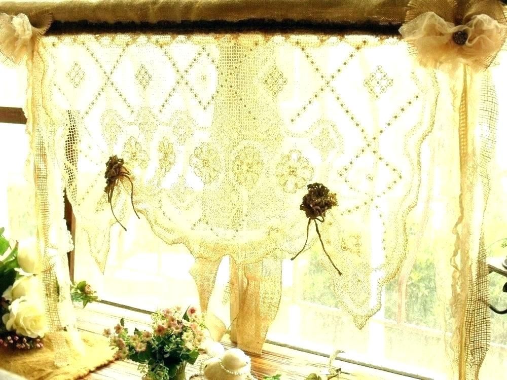 Lace Kitchen Curtains Valances Sweet Home Collection Knit Regarding White Knit Lace Bird Motif Window Curtain Tiers (View 22 of 25)