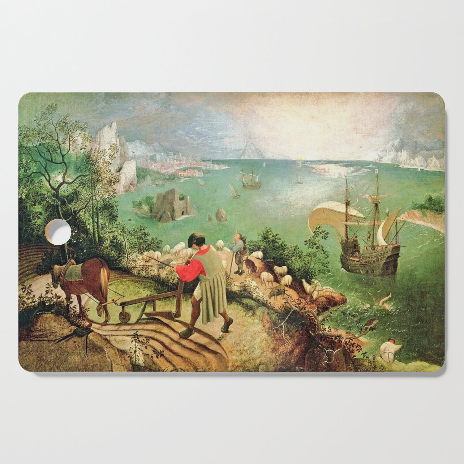 Landscape With The Fall Of Icarus Painting Pieter Bruegel The Elder Cutting  Boardcolorfuldesigns With Recent Icarus Round Bar Tables (Photo 20 of 25)
