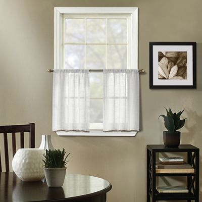 Linden 24" Kitchen Curtain Tier Pair In White In 2019 Pertaining To Simple Life Flax Tier Pairs (View 22 of 25)