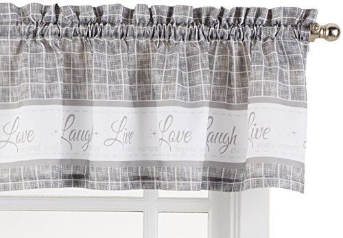 Live, Love, Laugh Window Curtain Valance – 58X14 – Grey Inside Live, Love, Laugh Window Curtain Tier Pair And Valance Sets (View 13 of 25)