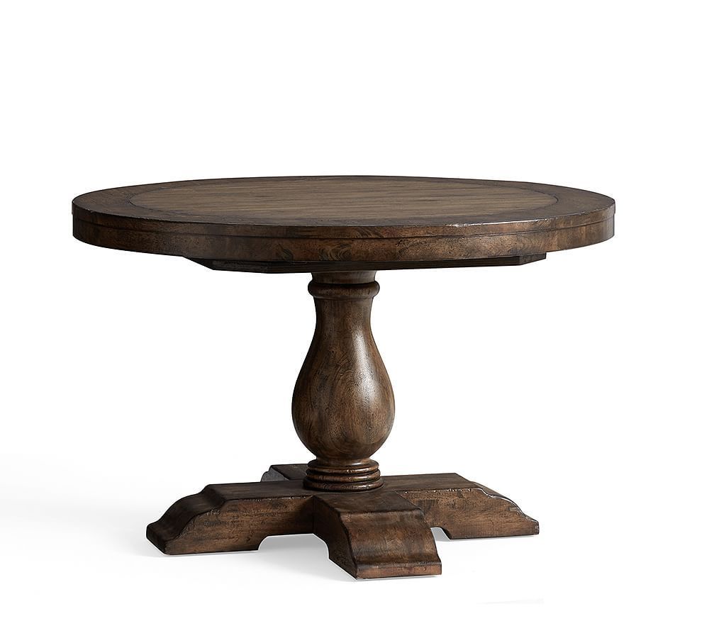 Lorraine Pedestal Table, Hewn Oak At Pottery Barn In 2019 Inside Current Hewn Oak Lorraine Pedestal Extending Dining Tables (Photo 2 of 25)