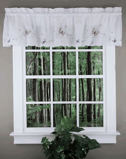Monarch Butterflies, 59"w X 12"l, Tailored Valance – White In Fluttering Butterfly White Embroidered Tier, Swag, Or Valance Kitchen Curtains (View 6 of 25)
