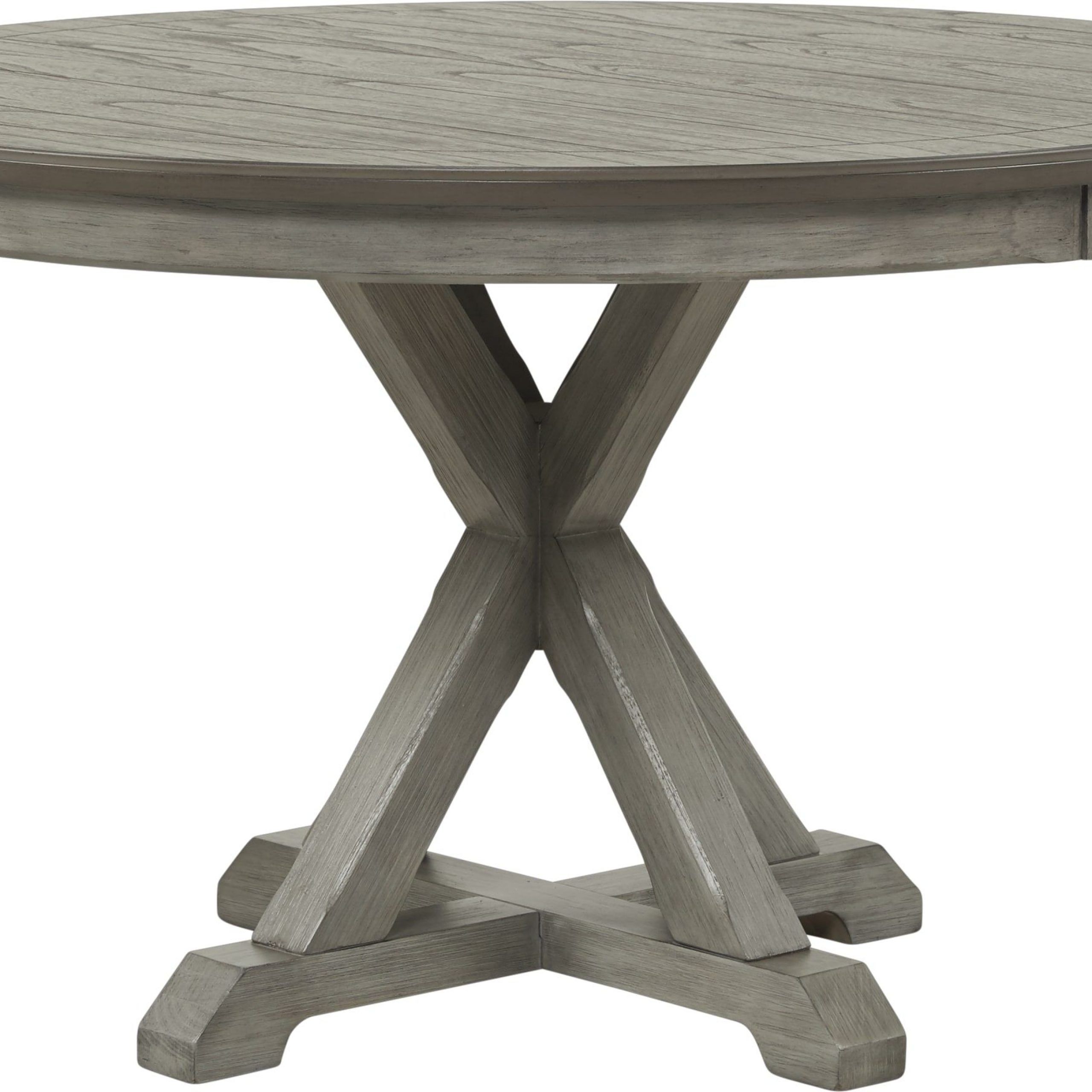 Nantucket Breeze Gray Round Dining Table .399.99. 52Diameter With Regard To Best And Newest Weathered Gray Owen Pedestal Extending Dining Tables (Photo 6 of 25)