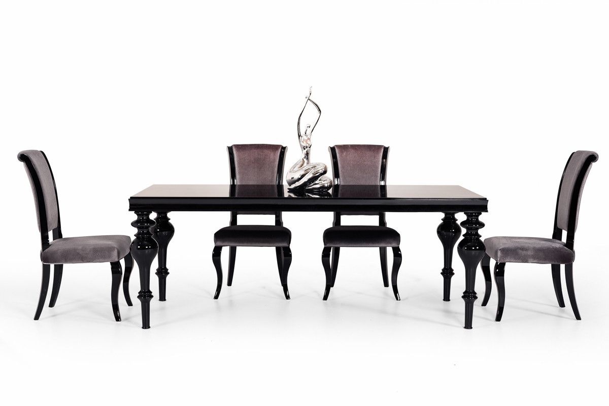 Nayri Transitional Black High Gloss Dining Table Pertaining To 2018 Faye Dining Tables (View 22 of 25)