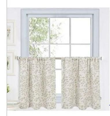 New Serene Rod Pocket Window Two Tiers Pannel Pack Treatment 7311045 | Ebay Within Serene Rod Pocket Kitchen Tier Sets (View 1 of 25)