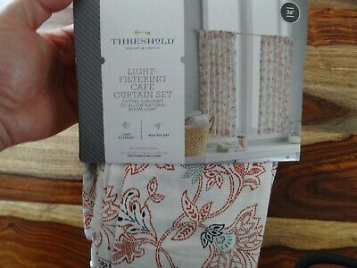 New  Threshold Light Filtering Curtain Tiers – Multi Floral  36" X 42"  490680335682 | Ebay Within Light Filtering Kitchen Tiers (View 9 of 25)