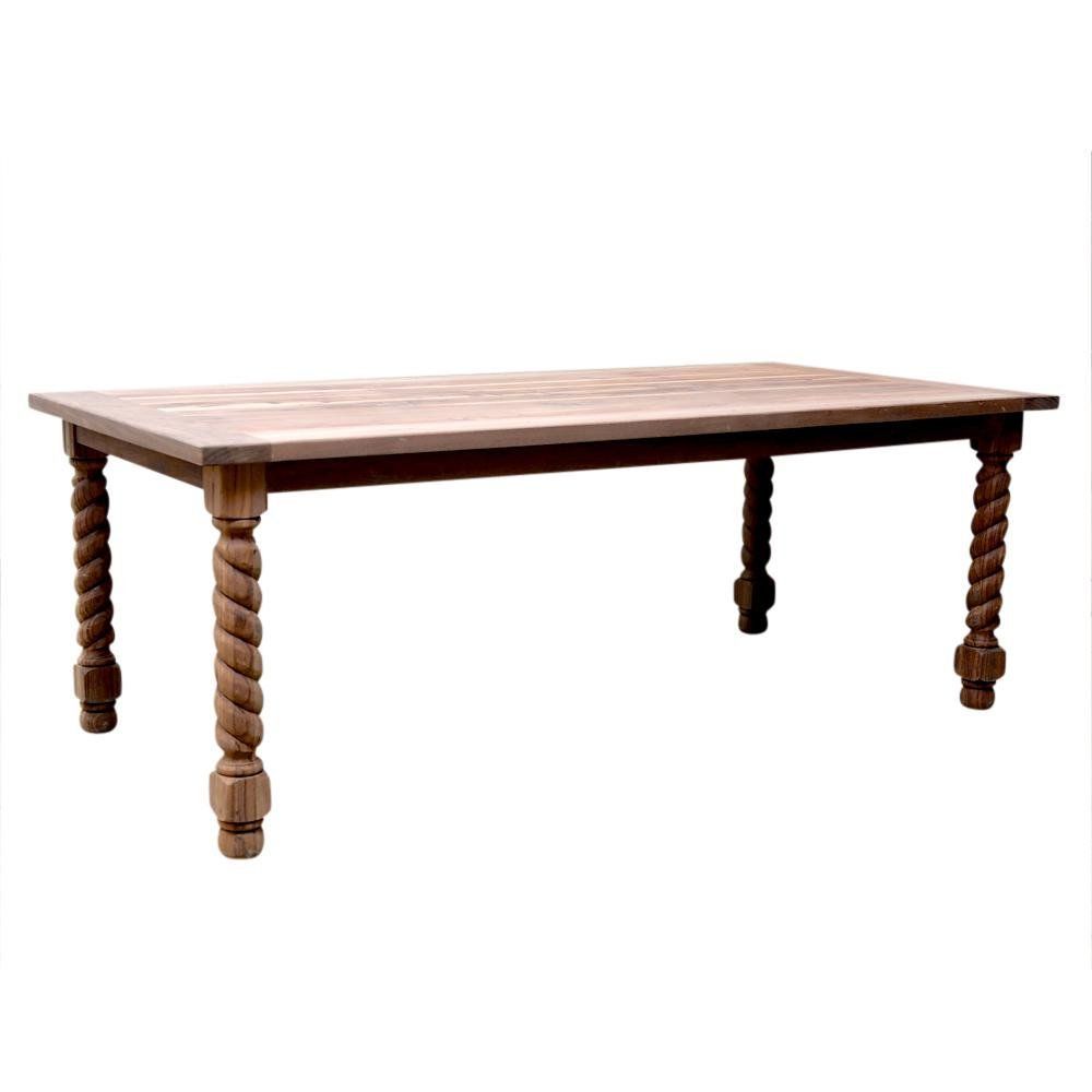 Parson Style Twist Teak Dining Table In 2019 | Beth B | Teak Inside Most Recent Belgian Gray Linden Extending Dining Tables (View 16 of 25)