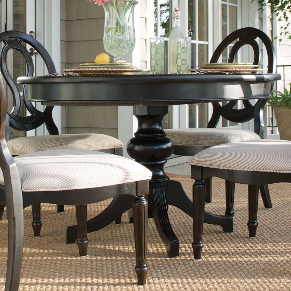 Pedestal Dining Tables. Three Drawer Under Desk 600Mm. Black Regarding Best And Newest Blackened Oak Benchwright Pedestal Extending Dining Tables (Photo 23 of 25)
