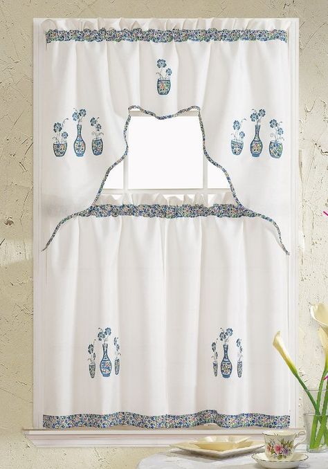 Pinterest Throughout Abby Embroidered 5 Piece Curtain Tier And Swag Sets (View 14 of 25)