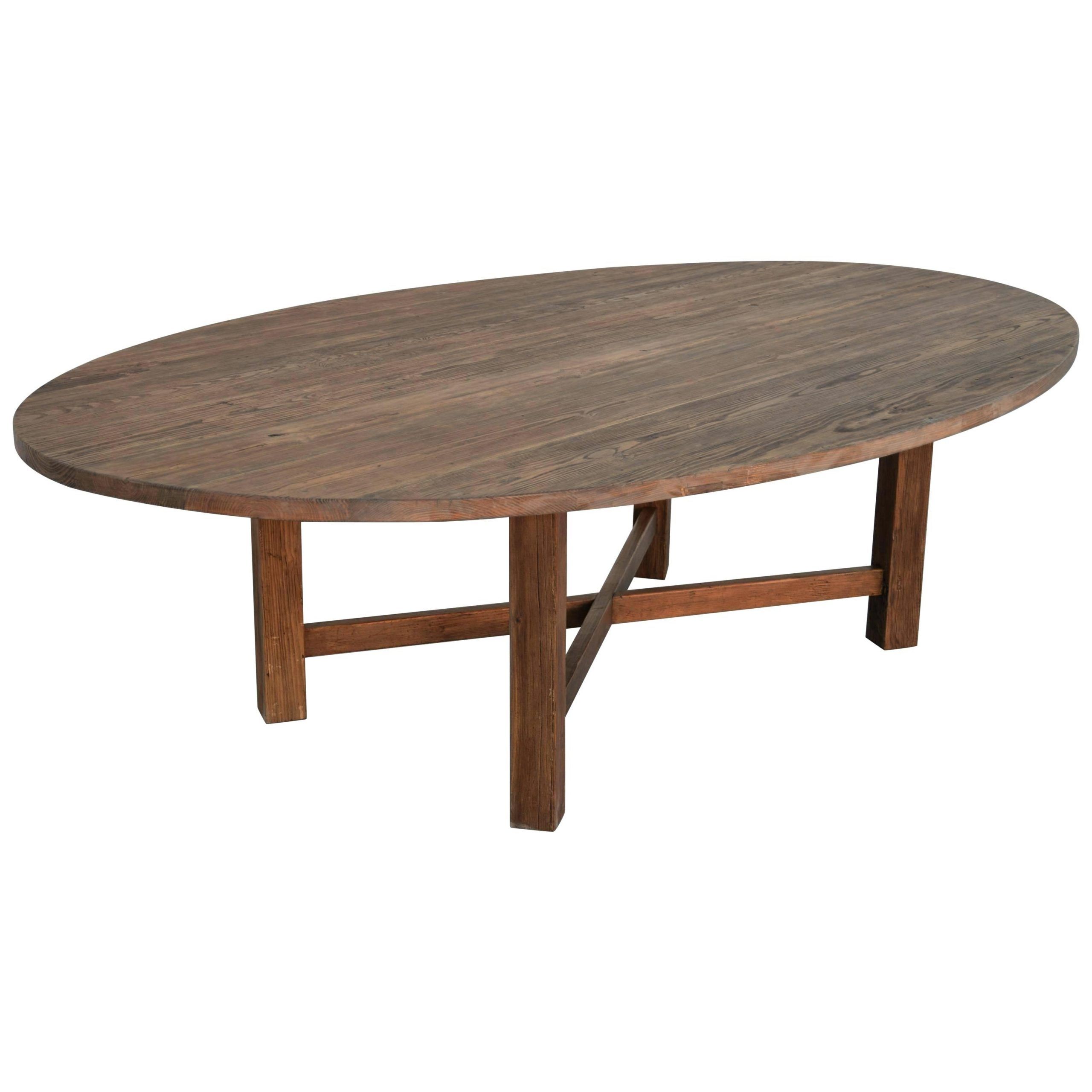 Reclaimed Wood Oval Dining Table – Axistechnology.co Regarding Recent Hart Reclaimed Wood Extending Dining Tables (Photo 21 of 25)