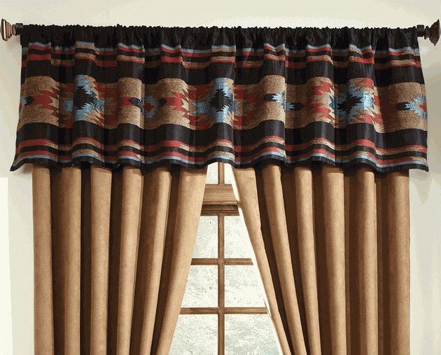 Red River Southwestern Valance | Southwestern Valances Intended For Grandin Curtain Valances In Black (View 2 of 25)