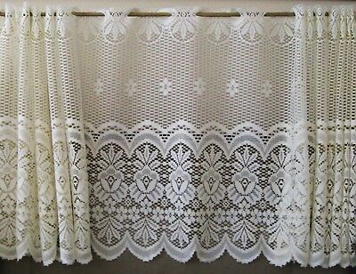 Reef Marine White Knit Lace Kitchen Curtains Choice Of Tier Throughout Marine Life Motif Knitted Lace Window Curtain Pieces (View 20 of 25)