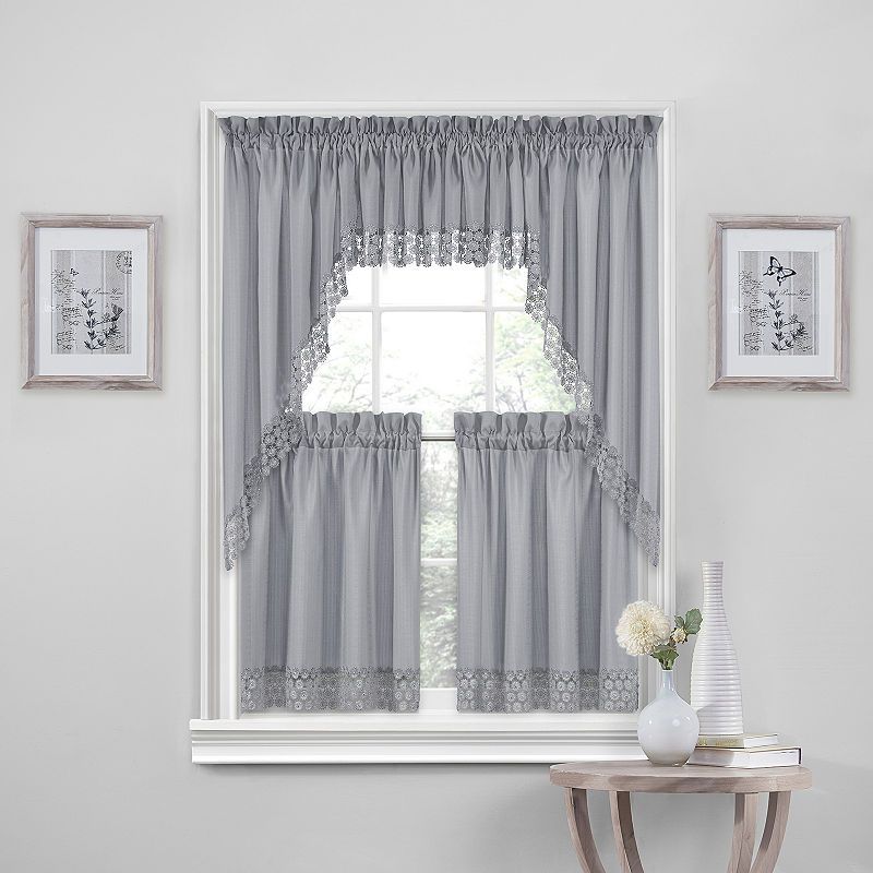 Regent Rod Pocket Window Tiers | Products In 2019 | Rod Intended For Imperial Flower Jacquard Tier And Valance Kitchen Curtain Sets (View 9 of 25)