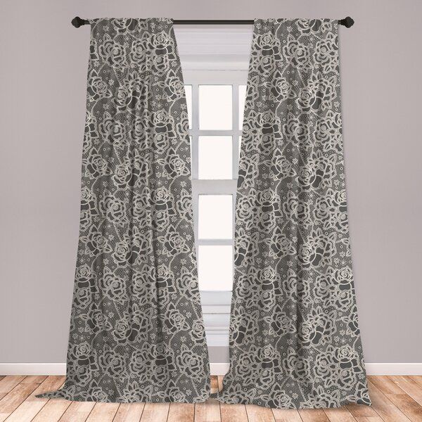 Rose Lace Curtains | Wayfair Throughout Marine Life Motif Knitted Lace Window Curtain Pieces (Photo 7 of 25)