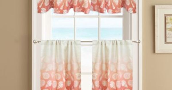 Seascape Lined 36" Window Curtain Tier Pair Coral | Curtains With Seabreeze 36 Inch Tier Pairs In Ocean (View 7 of 25)