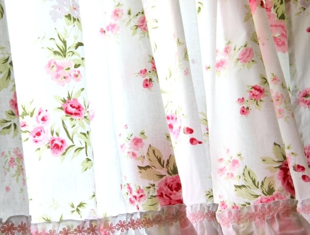 Shabby Chic Valance – Jamesdelles Inside Rod Pocket Cotton Solid Color Ruched Ruffle Kitchen Curtains (View 19 of 25)