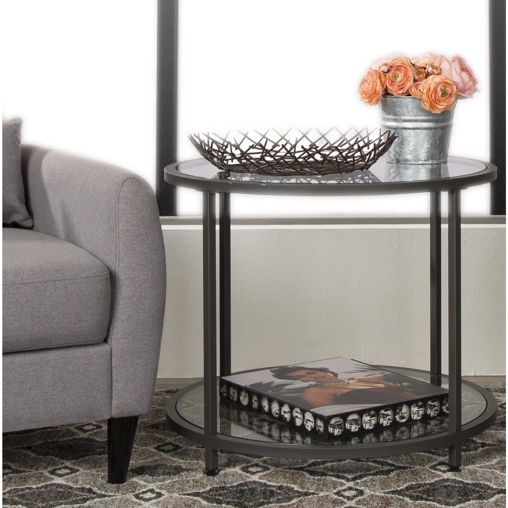 Shop Clay Alder Home Blair Pewter Metal Round Side Table Pertaining To Newest Blair Bistro Tables (View 19 of 25)