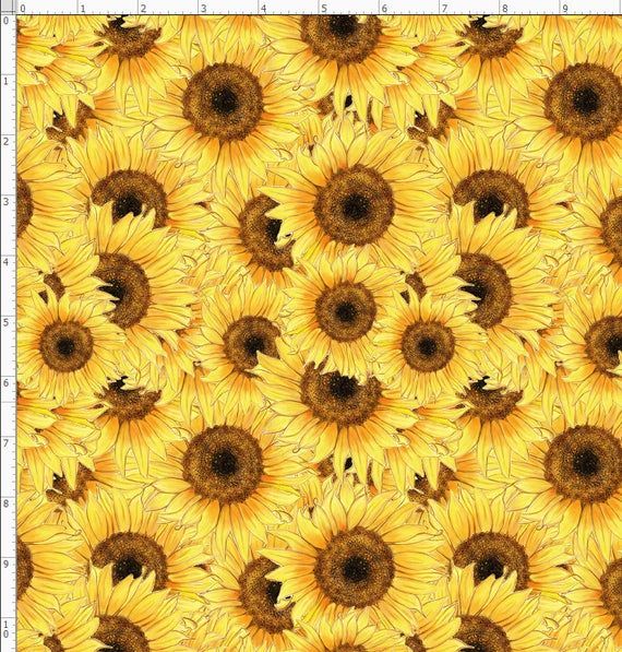Sunflower Fabric, Yellow Sunflowers Fabric Pattern, 100% Organic Interlock  Knit Cotton, Kona Cotton, Cotton Spandex Jerseythe Yard Throughout Window Curtains Sets With Colorful Marketplace Vegetable And Sunflower Print (View 15 of 25)