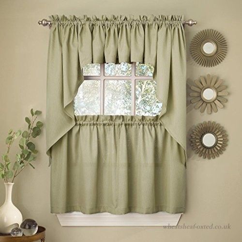 Sweet Home Collection 5 Pc Kitchen Curtain Valance Swag Throughout Barnyard Window Curtain Tier Pair And Valance Sets (View 17 of 25)