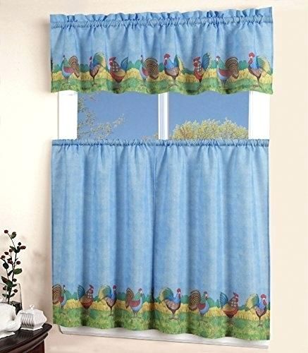 Tier Window Curtains – Tomasloewy For Traditional Two Piece Tailored Tier And Swag Window Curtains Sets With Ornate Rooster Print (View 19 of 25)