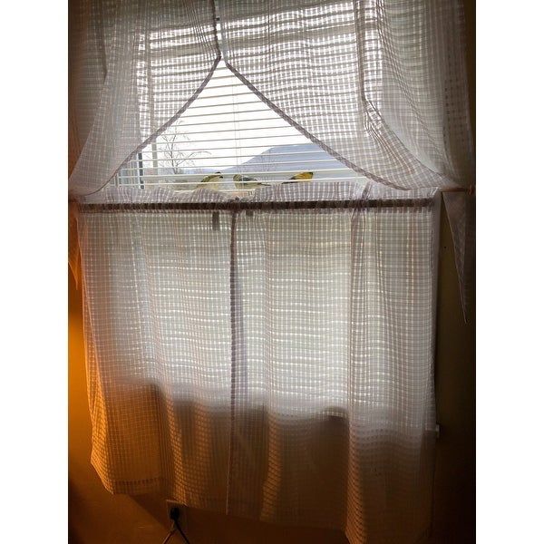 Top Product Reviews For White Tone On Tone Raised Microcheck For White Tone On Tone Raised Microcheck Semisheer Window Curtain Pieces (View 1 of 25)