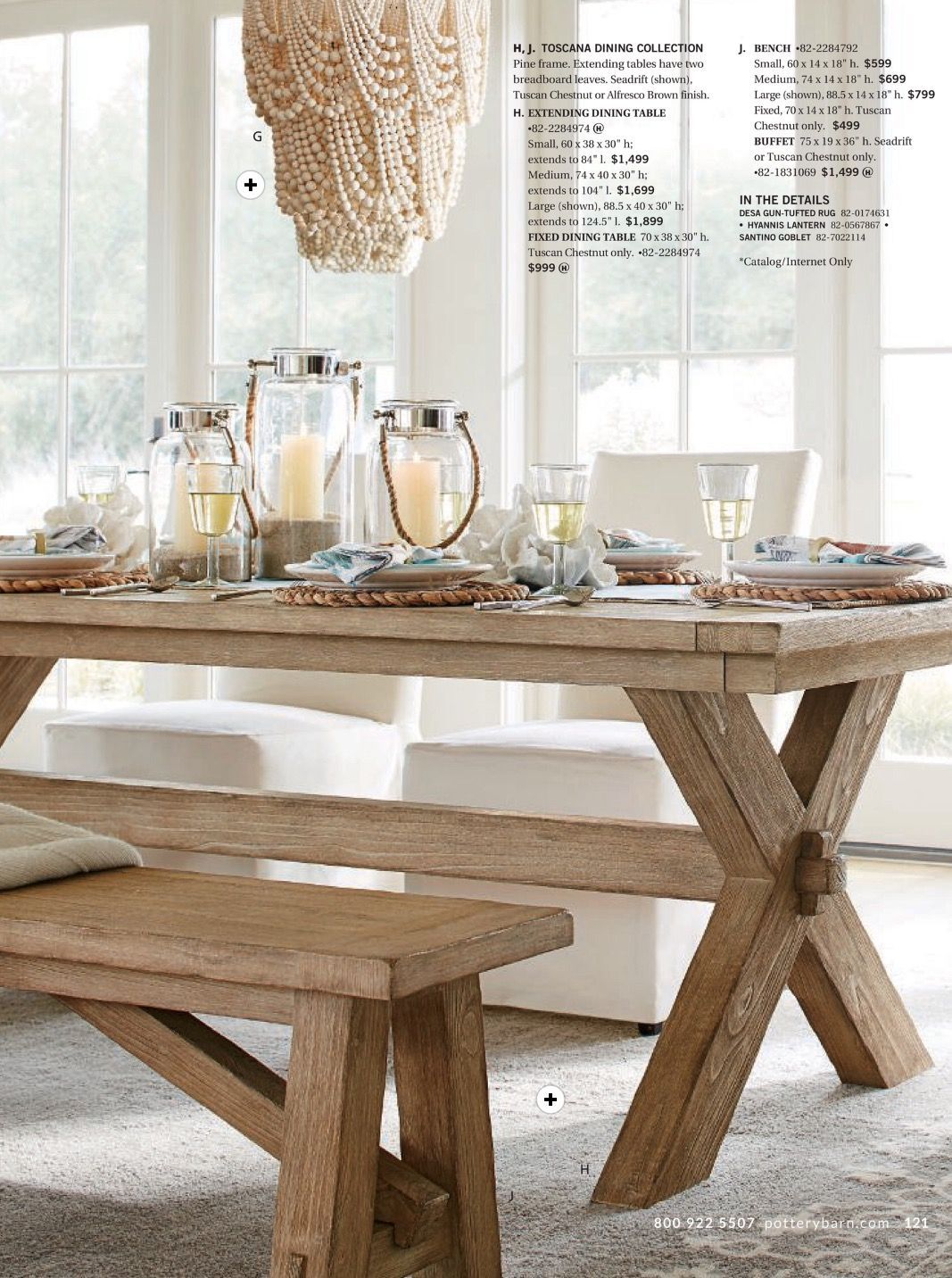 Toscano Dining Table And Bench In Seadrift, Amelia Wood Bead In Most Popular Seadrift Benchwright Pedestal Extending Dining Tables (Photo 4 of 25)