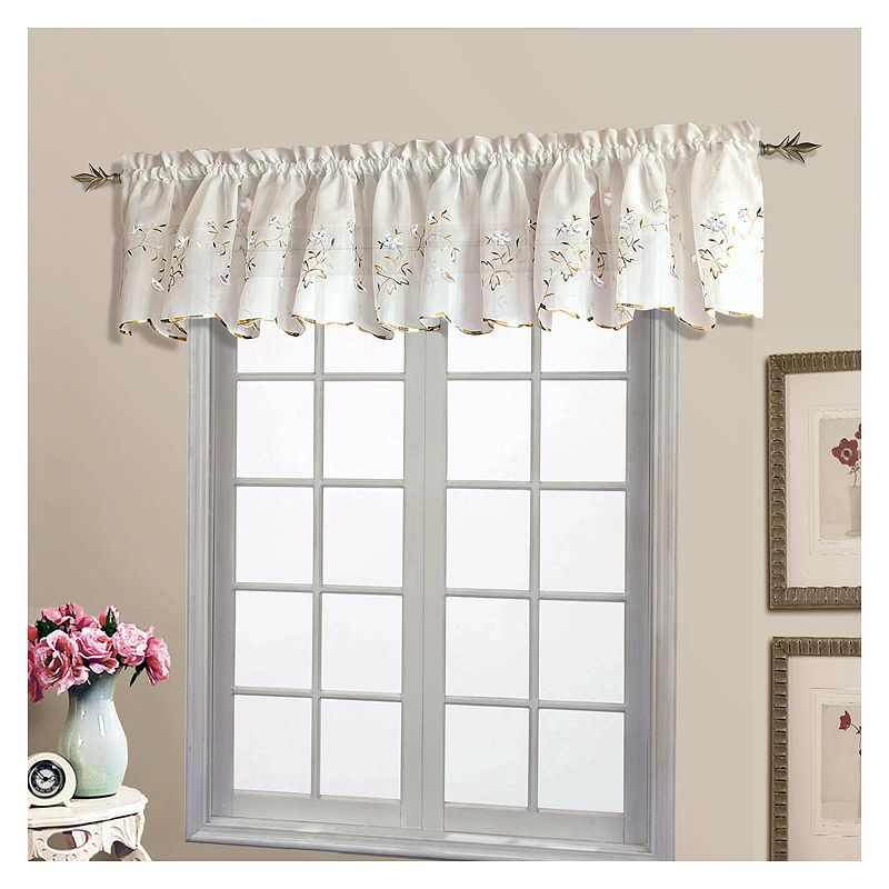 United Curtain Co. Lorretta Rod Pocket Valance | Products Inside Cumberland Tier Pairs In Dove Gray (Photo 18 of 25)