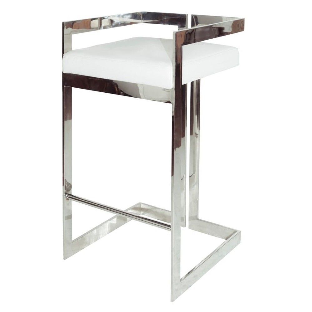Worlds Away Hearst Nickel Bar Stool – White In 2019 | Home With Newest Hearst Bar Tables (Photo 1 of 25)