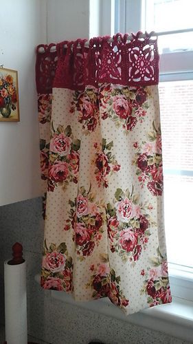 Yarnstarved's Kitchy Curtains | Crochet Curtains, Crochet With Regard To Country Style Curtain Parts With White Daisy Lace Accent (View 9 of 25)