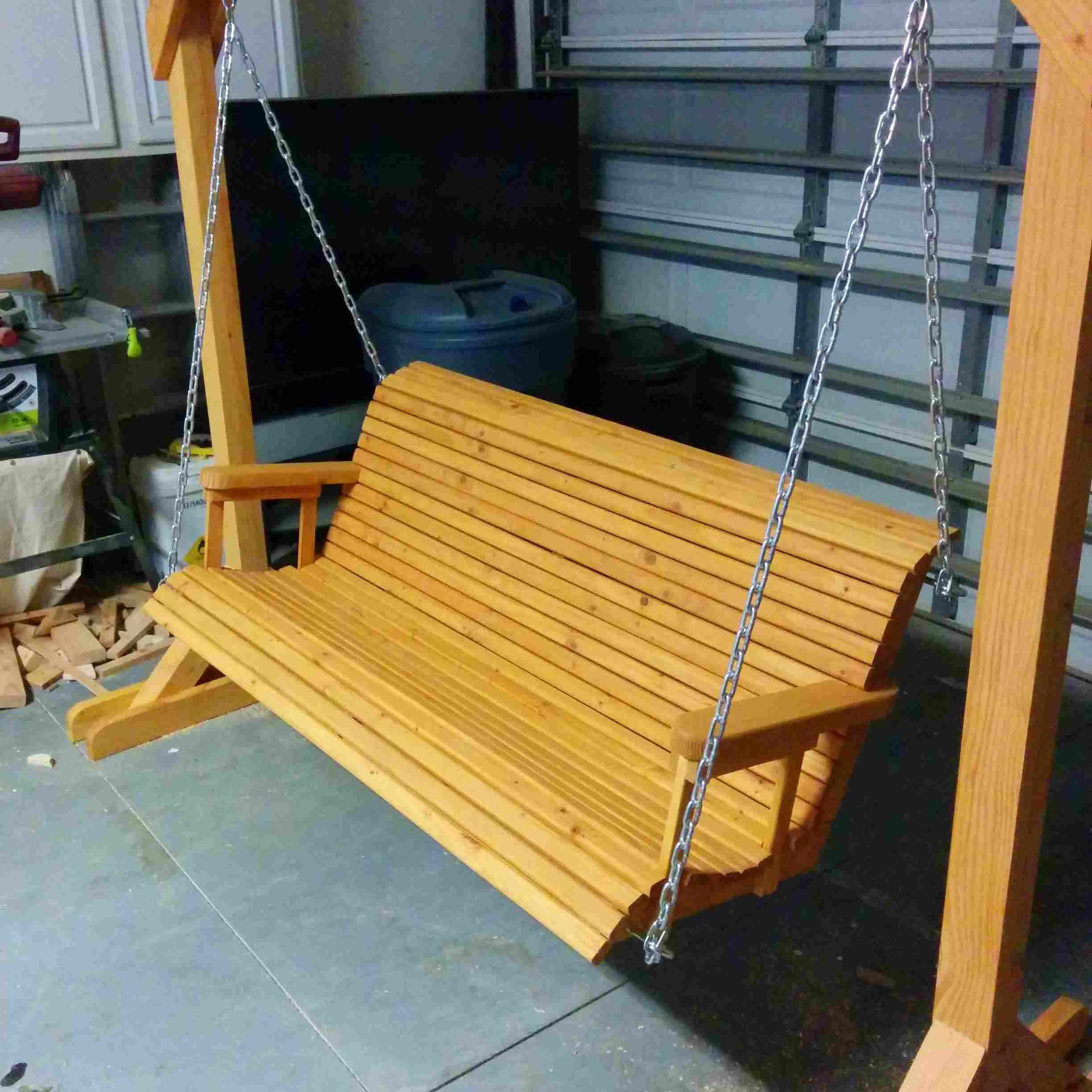 12 Free Porch Swing Plans To Build At Home Throughout Contoured Classic Porch Swings (View 10 of 25)