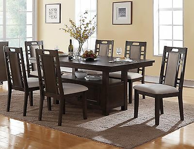 3 Pc Wood Dining Seats Breakfast Bistro Kitchen Double Drop Throughout Charcoal Transitional 6 Seating Rectangular Dining Tables (View 13 of 25)