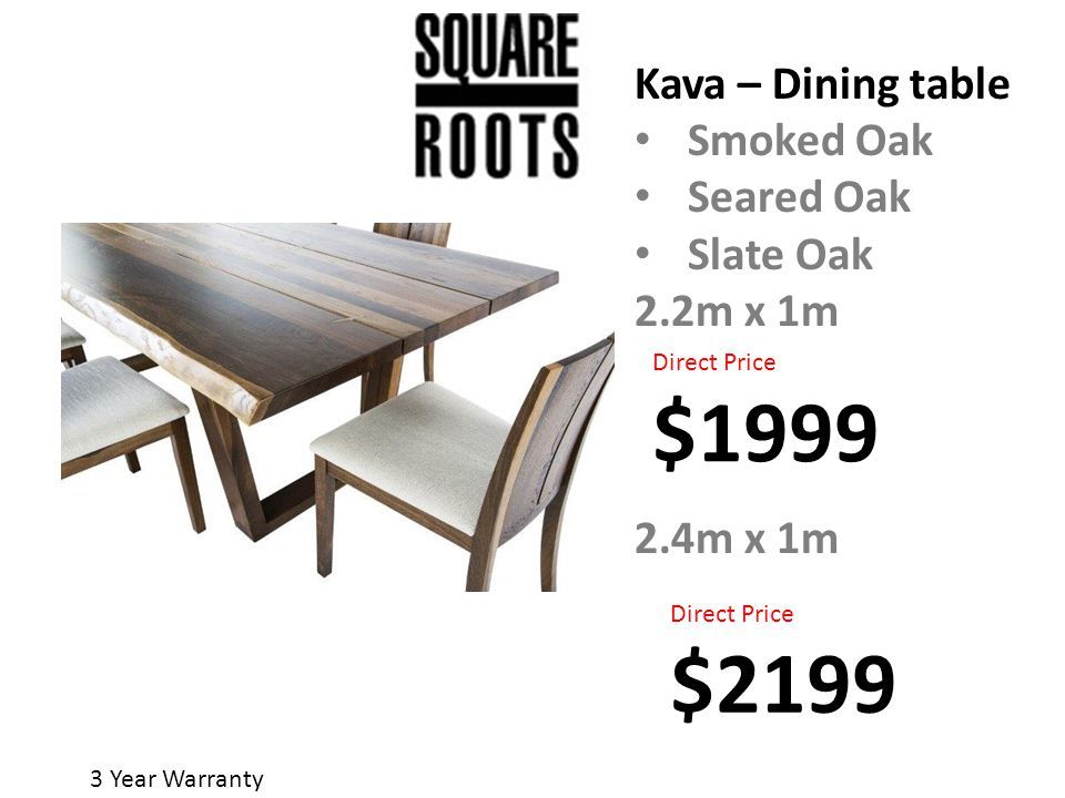 3 Year Warranty. Starburst Table Seared Oak Smoked Oak 2.4Mx Pertaining To Dining Tables In Smoked/seared Oak (Photo 8 of 26)