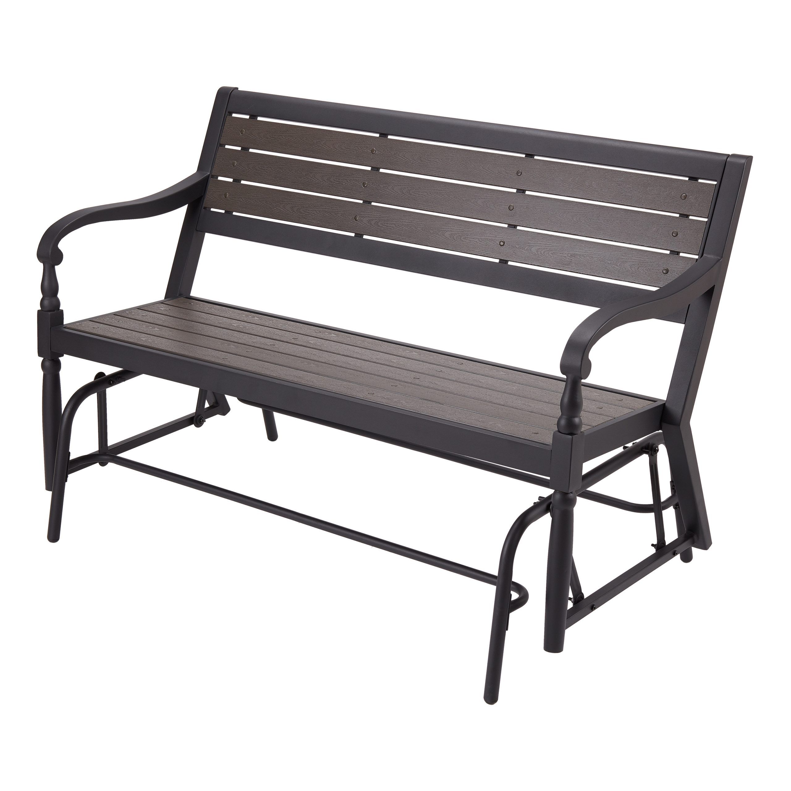 4 Foot White Curved Back Patio Double Seat Glider Outdoor For Iron Double Patio Glider Benches (Photo 21 of 25)