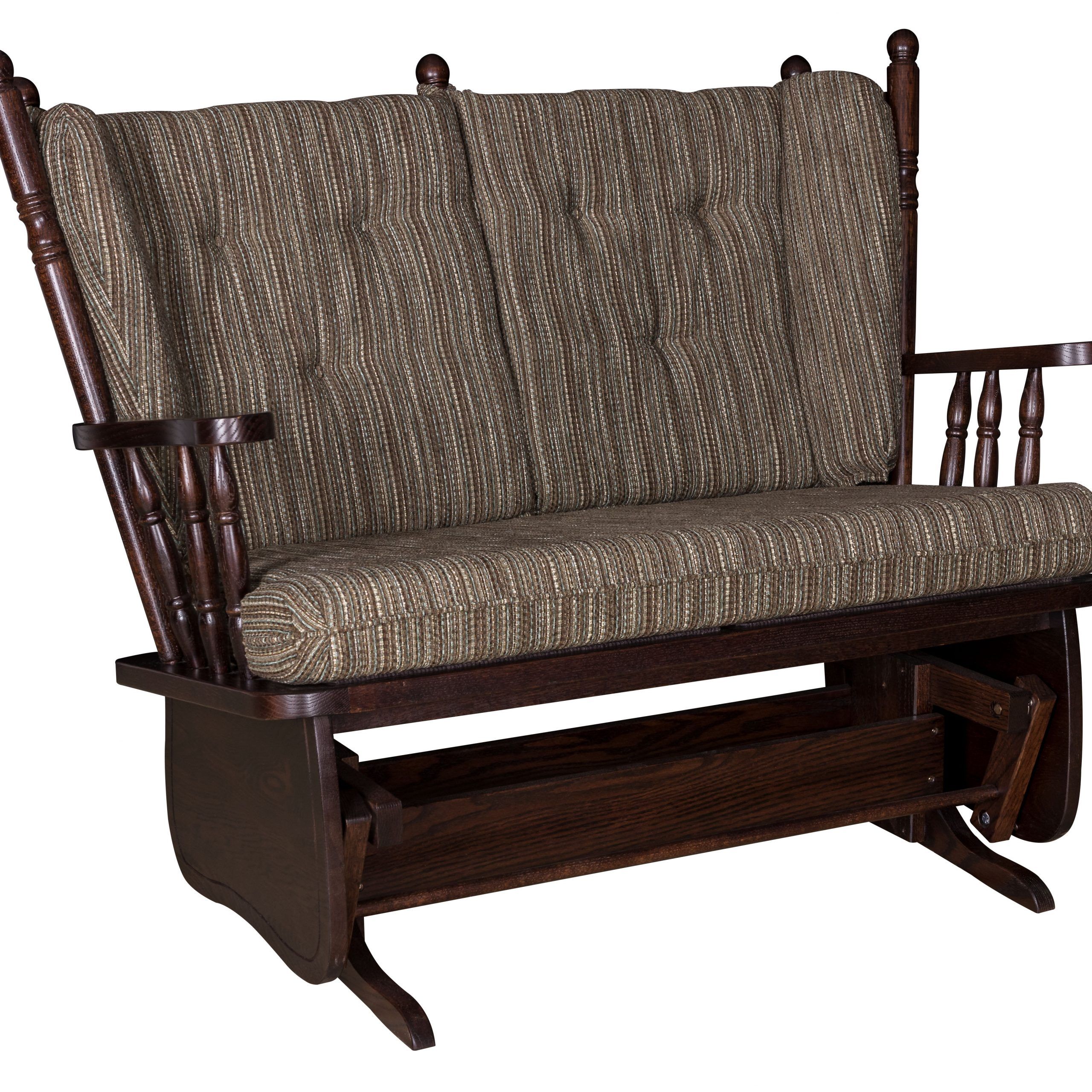 4 Post Low Back Loveseat Glider | 4 Post Loveseat Wood Glider Throughout Low Back Glider Benches (View 6 of 25)