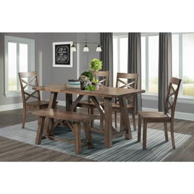 Charcoal Transitional 6-Seating Rectangular Dining Tables | Coffee