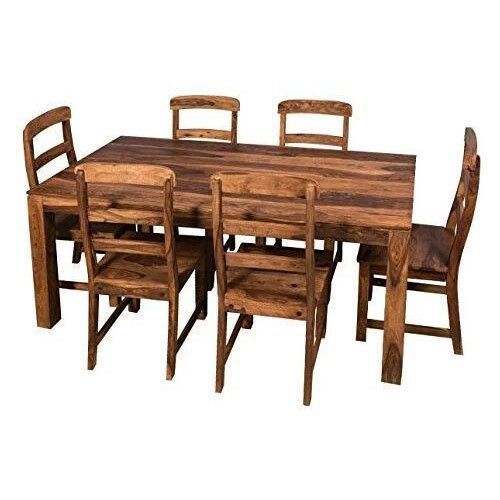 6 Seater Modern Wooden Dining Table – Guru Kripa Art And Inside 6 Seater Retangular Wood Contemporary Dining Tables (View 16 of 25)